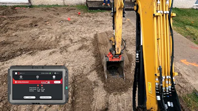 RodRadar ground penetrating radar bucket digging with excavator