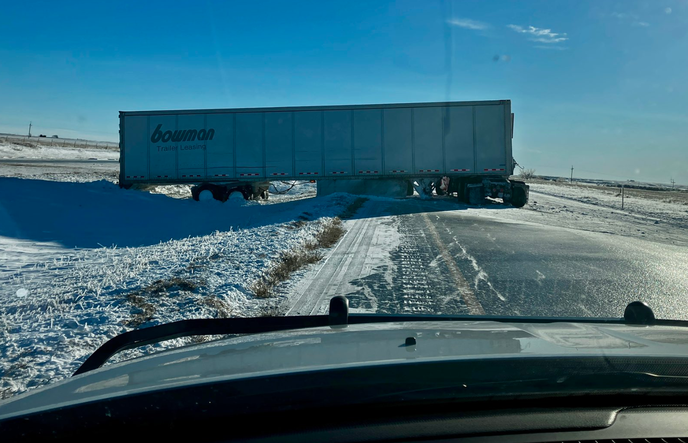 Truck crashed in snow