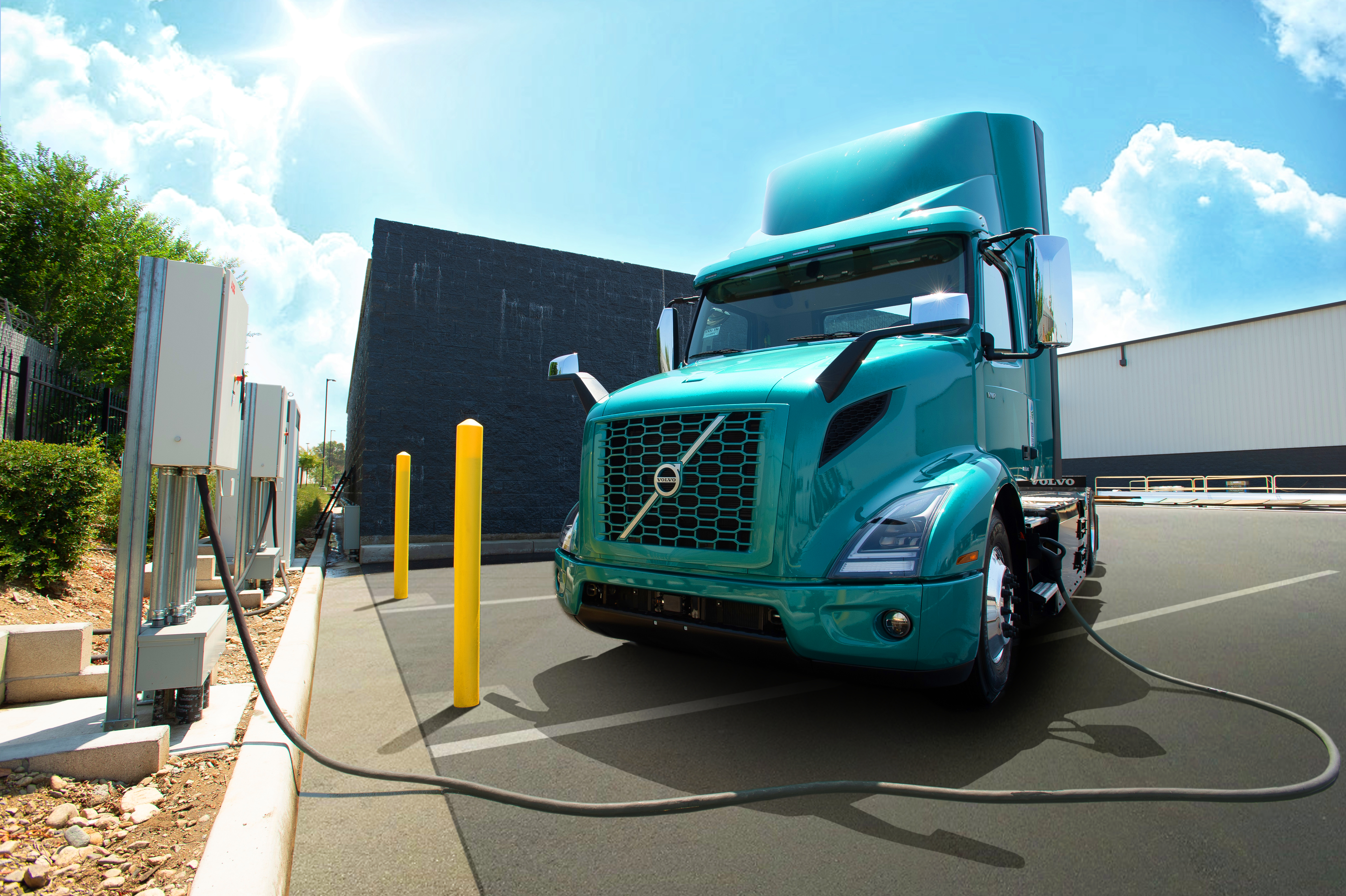 Volvo VNR at charging port