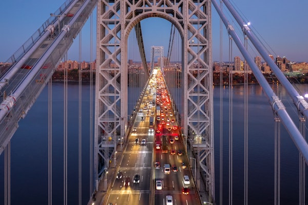 Rush hour traffic on George Washington Bridge