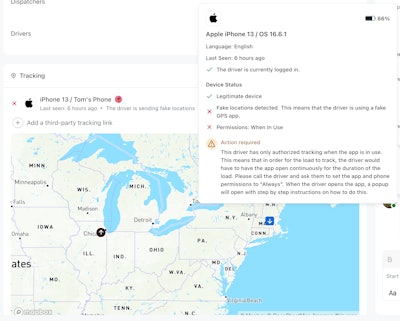 Chain spots spoofed tracking