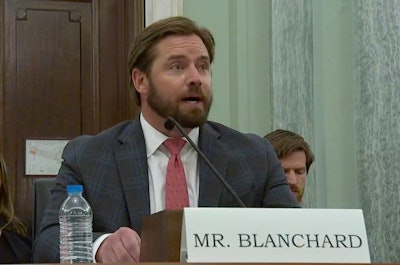 Adam Blanchard at Senate hearing