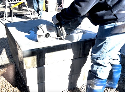 bosch 9' cutoff saw cutting concrete