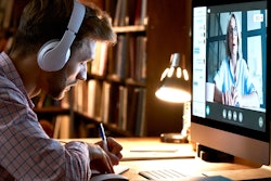 person taking an online class