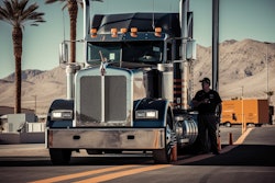 officer inspecting a truck