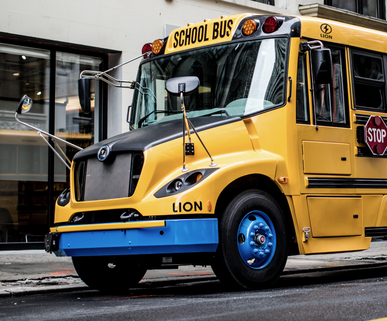 Lion Electric EV bus parked