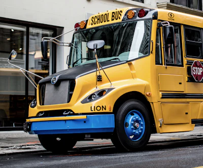 Lion Electric EV bus parked