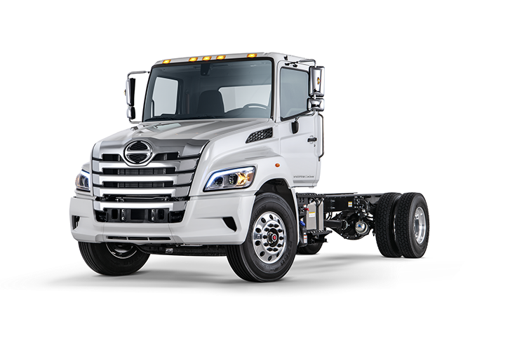 Hino Motors truck chassis parked