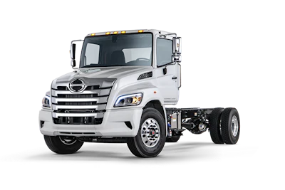 Hino Motors truck chassis parked