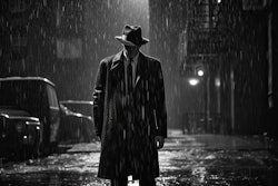 mobster in the rain