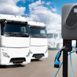 EV semis at charging station