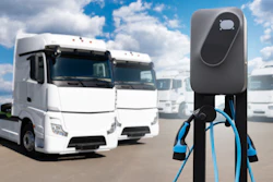 EV semis at charging station