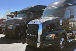 Mack trucks side by side