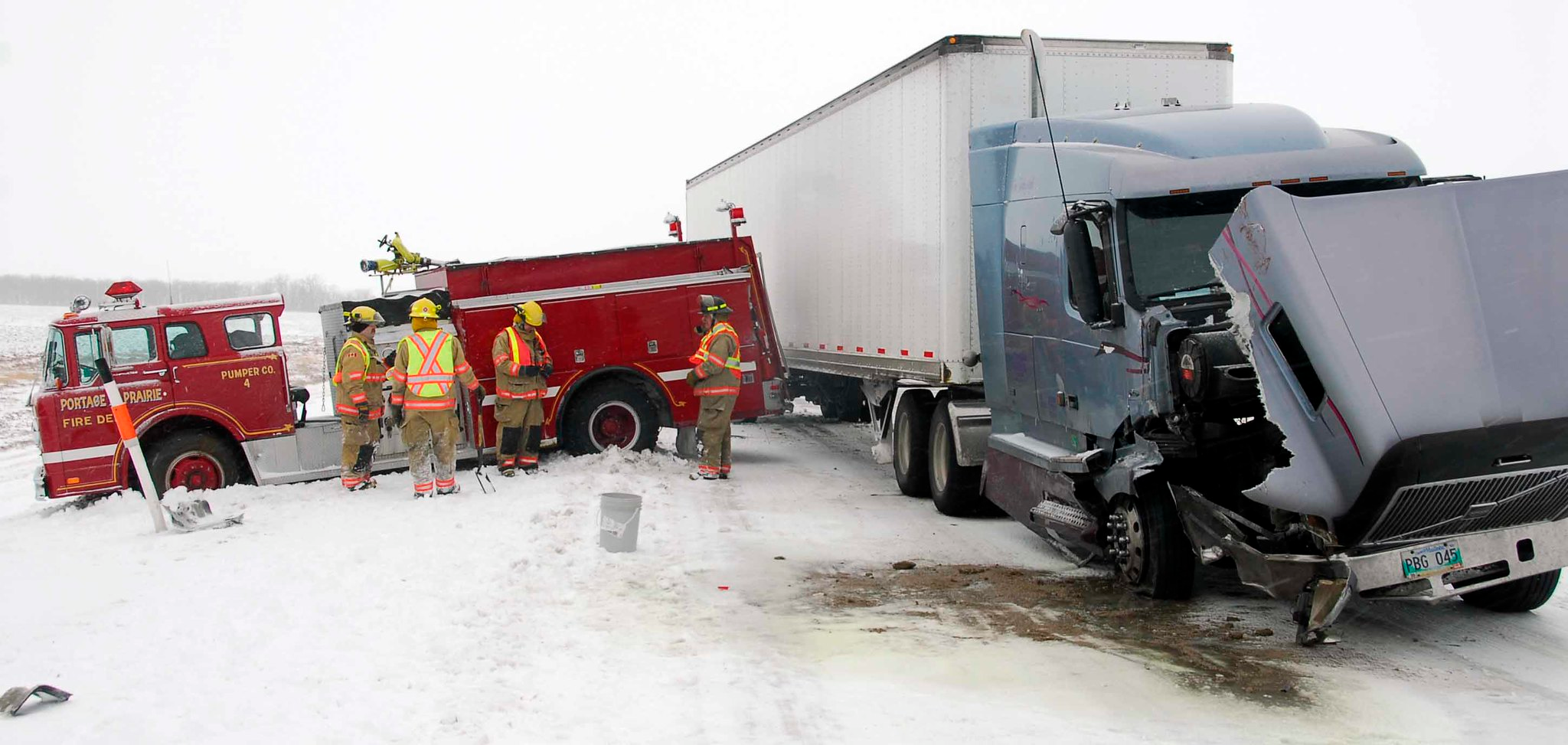 Truck crashed in snow