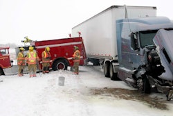 Truck crashed in snow