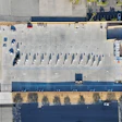 Overhead view of Terawatt's Rancho Dominguez, California MD and HD truck charging depot.