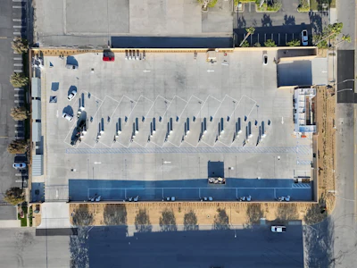 The new charging hub (above), located not far from the ports of Long Beach and LA, represents a big step forward in battery-electric commercial trucking.