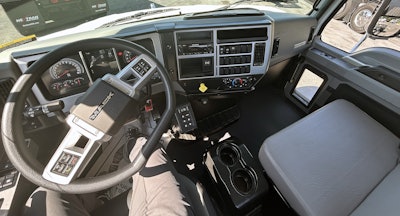 The Mack MD cab borrows some interior features from Mack's on-highway Anthem, like premium satin aluminum trim, improved seating with lumbar support and enhanced LED lighting. New steering wheel controls for cruise control, telephone and audio functions have been added, increasing driver convenience and safety. All of these have been popular with Mack's Class 8 customers.