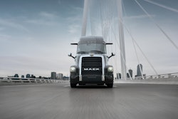 The new Mack Pioneer will be available in 2026 as a battery electric tractor.