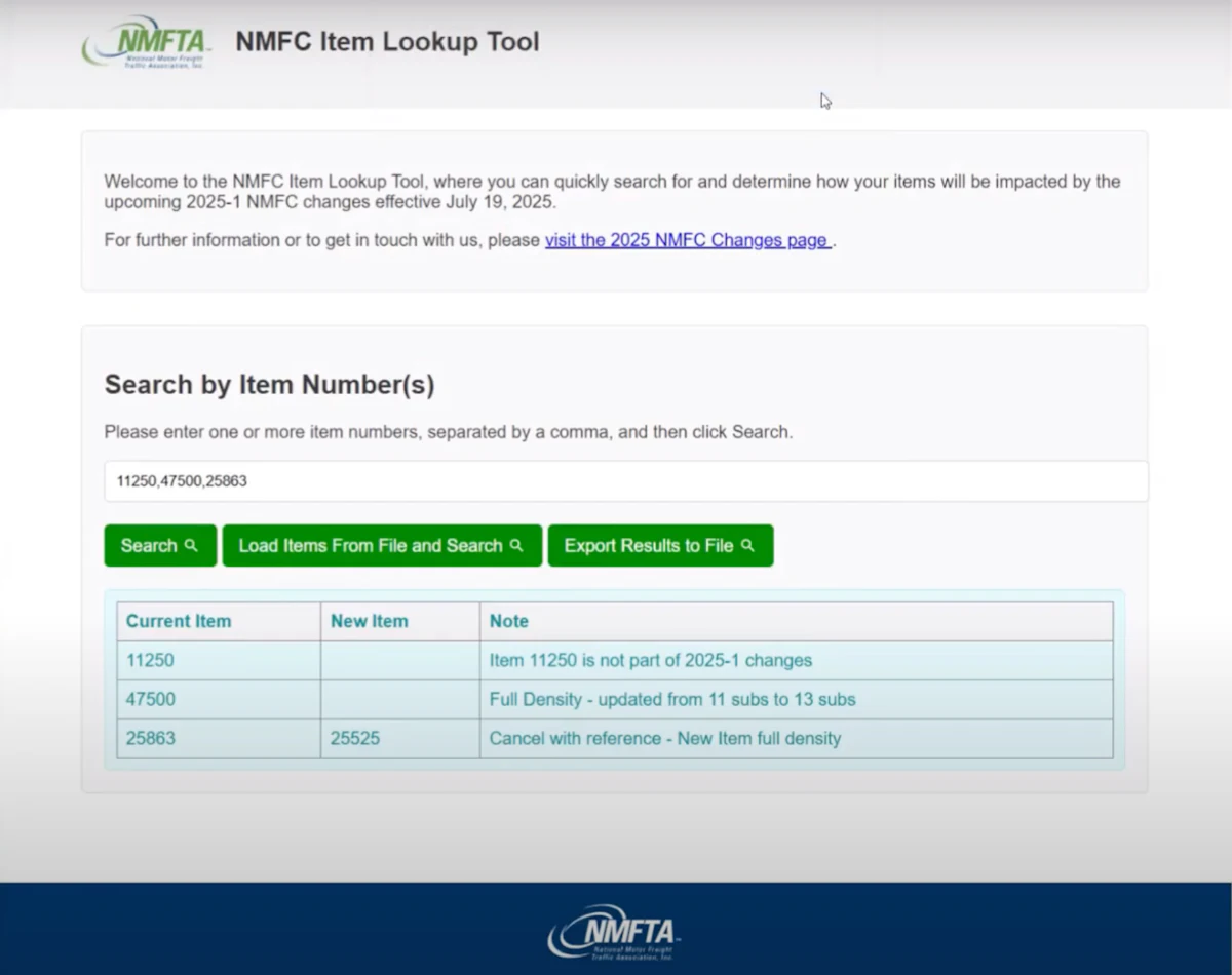NMFTA launches web-based National Motor Freight Classification Item ...