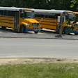 Lion Electric school buses parked