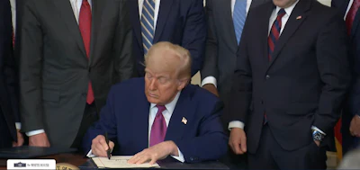 President Donald J. Trump signs a resolution revoking an EPA waiver previously granted to California's Air Resources Board.