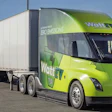 WattEV branded Tesla Semi with trailer
