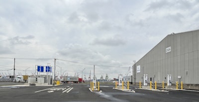 The four direct current fast chargers are located at Port Newark’s truck welcome center at Marlin and Kellogg streets. Drivers are able to give their trucks an opportunity to charge at the station, topping off their vehicles before returning to their primary charging location.