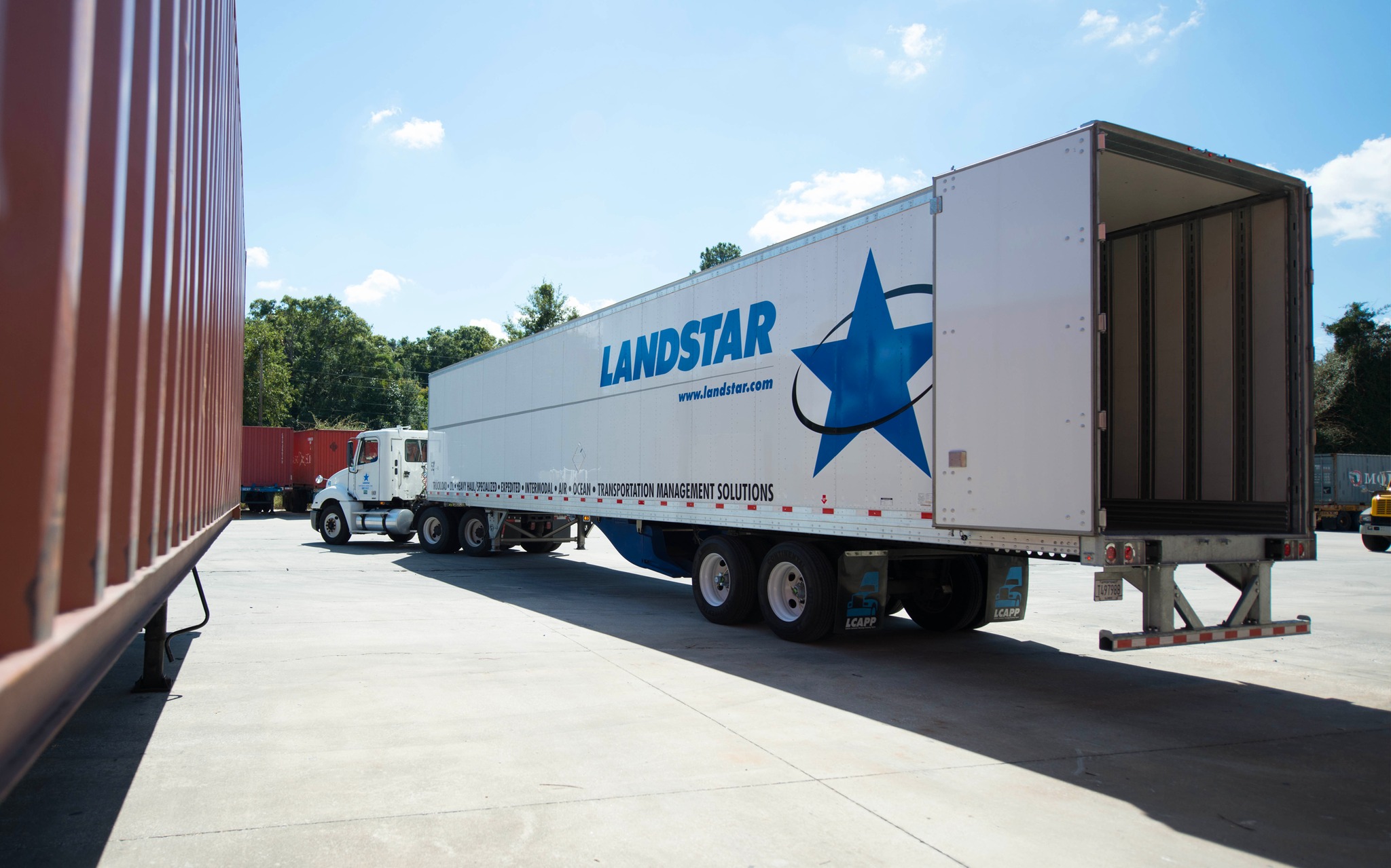 Landstar semi truck and trailer