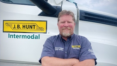 J.B. Hunt's Adam Medley was named the 41st Goodyear Highway Hero for his actions to help a person lying in the road get to safety.