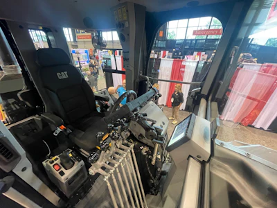 The 140 Lever Motor Grader shares its cab design with the next-generation 120.