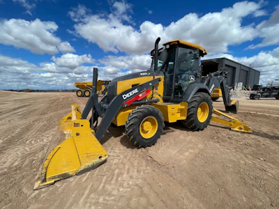 Deere teased its new backhoe lineup during its 2025 Construction Field Days event in Sacaton, Arizona.