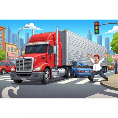Truck driver accident car hit truck tandems