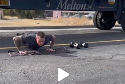 Melton Truck Lines driver shares TikTok video about how to workout on the road.