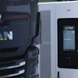 Electric MAN truck connected to an ABB 1.2 MW charging station