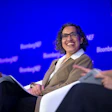 CARB Chair Liane Randolph laughing during Bloomberg NEF panel discussion