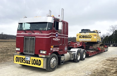 Smithler's 'fair weather driver,' a 1992 Peterbilt cabover. He's only the second owner, and bought it in Arkansas with about 450,000 miles on the odometer.