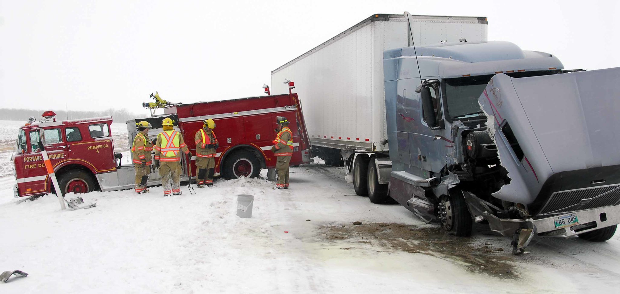 Truck Crash Snow