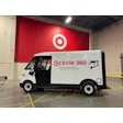 Target Circle 360 delivery van parked in warehouse with red branded wall