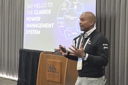 Junior Barrett, global director of business development at Clarios, announces a partnership with Ruan to add the battery company's technology to hundreds of trucks.