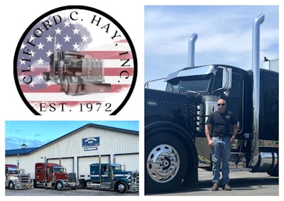 Clifford Hay II's first foray in business ownership came almost three decades ago when he bought the family business, Clifford C. Hay Inc., from his father. At the time, it was but a one-truck, one-trailer outfit. Today, Hay owns six trucks and 30 trailers, hauling hay, lumber and dry van freight, mostly operating in the Northeast and up into Canada out of his New York home base. Hay will be no stranger to Overdrive readers -- his personal 2007 Peterbilt 379 Legacy last year was crowned Overdrive’s Pride & Polish Limited Mileage champ. His is a comeback story, given in 2010 his garage caught fire and the building, tools, and rolling equipment was wiped out. Yet the setback wouldn't define the owner through the next 15 years. The business remains strong.