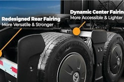 Commercial truck rear and center fairings highlighting design improvements