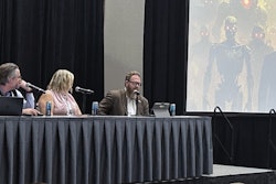 Motive Lead Solution Engineer Greg Ryan; Karol Smith Estes Forwarding Director of Transport Compliance; and Jared Whitson, director of safety for Bennett Family of Companies (CCJ Top 250, No. 34).