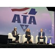 Pamela Blass Bracher Deputy General Counsel, American Trucking Associations; Kristin Glazner Chief Administrative Officer, Wabash National Corporation; and Werner Enterprises President and Chief Legal Officer Nathan Meisgeier.