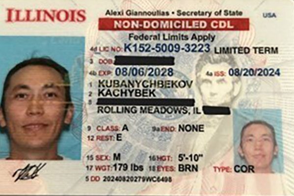 This non-domiciled CDL was one of three made public by DHS that officials said were among the 46 issued to 'illegal aliens.'