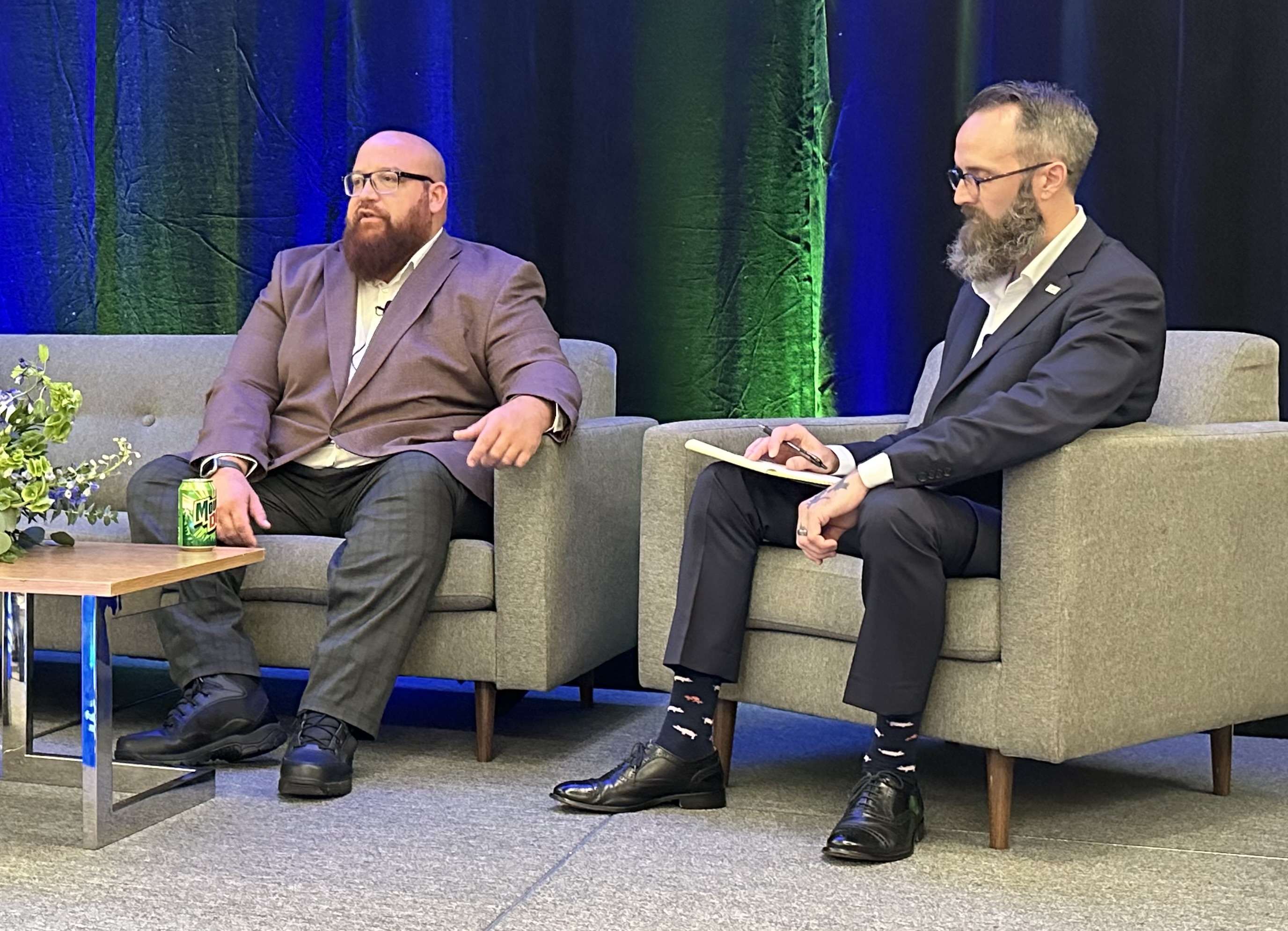 Art Ocain of Airiam (left) and Ben Wilkens of NMFTA (right) discuss incident response.