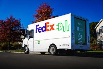 FedEx placed an initial order for 53 Harbinger electric vehicles.