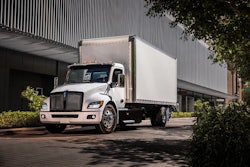 The Kenworth T280E is available with a two-string battery option, with eMotor ratings up to 270kW and 1,100 lb.-ft. of torque. The T280E offers up to 200 miles of range, making it ideal for pickup and delivery, as well as urban routes.