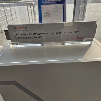 AXXIVA's solid-state battery on display.