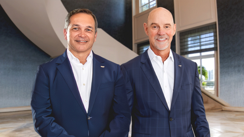 As part of a planned succession, Ryder System Chairman and CEO Robert Sanchez (right) will retire on March 31. President and COO John Diez (left) will assume the CEO role.